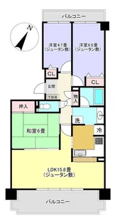 コープ野村三郷壱番館1104号室【11階】の間取り