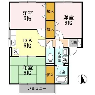 セジュール夢彩都 A棟【2階】の間取り