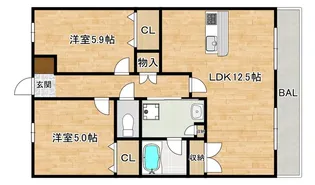 大阪府大阪市東住吉区今川4【マンション】の間取り