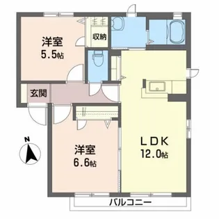 エコ・プリーマD【2階】の間取り