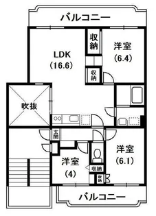 厚木国際飯山レジデンスC棟【2階】の間取り