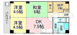 プランドール西小倉駅前【4階】の間取り