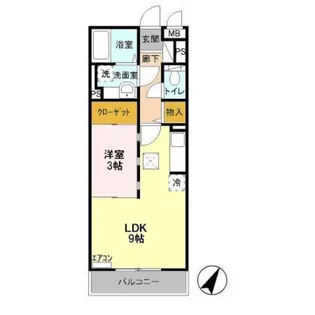 ジャルディネット【1階】の間取り