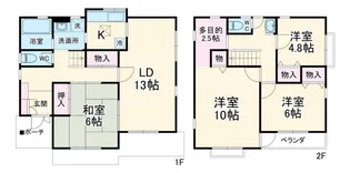 神奈川県相模原市中央区上溝【一戸建】の間取り