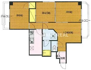 西新宿パークハイツ【9階】の間取り