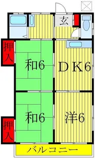 木の葉コーポ【2階】の間取り
