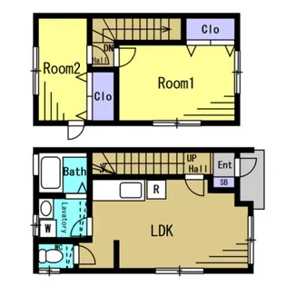 秋田県横手市十文字町仁井田字屋布西【アパート】の間取り
