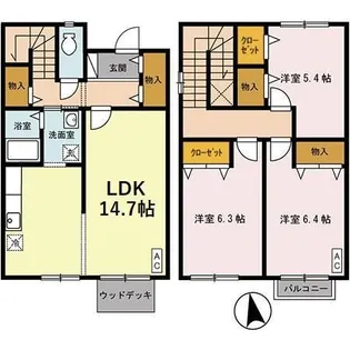 栃木県宇都宮市桜5【一戸建】の間取り