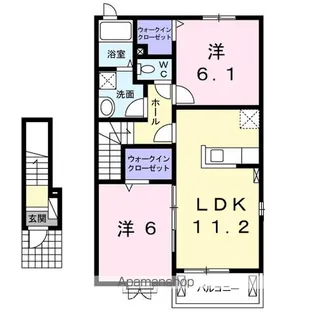 茨城県潮来市日の出8【アパート】の間取り