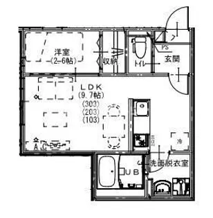 埼玉県越谷市大字蒲生【アパート】の間取り