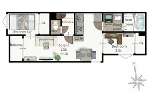 (仮称)レガリスト東照宮8【1階】の間取り