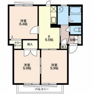 カーサエスタシオン【1階】の間取り