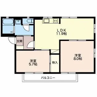 フレグランスUnuma D棟【2階】の間取り