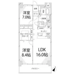 キャッスルコート飾磨弐番館【8階】の間取り