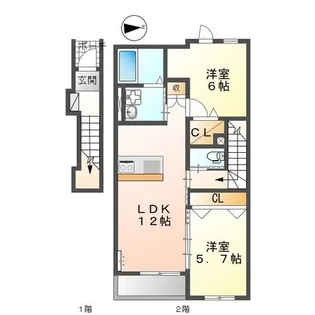 熊本県合志市須屋【アパート】の間取り