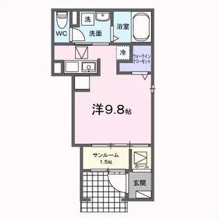 広島県安芸郡府中町石井城1【アパート】の間取り