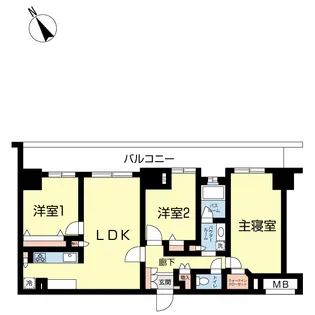 ザ・プレミア新潟萬代橋【5階】の間取り