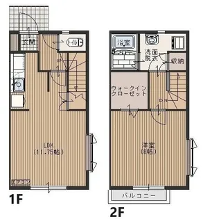 埼玉県川越市大字吉田【アパート】の間取り