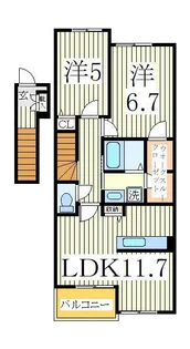 ヴィラージュ・ヒロ 1st【2階】の間取り