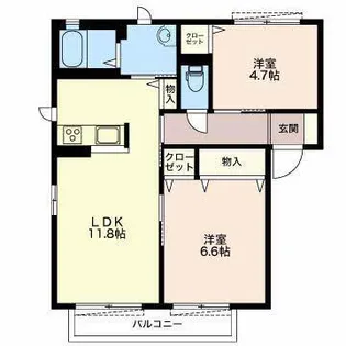 アミティエ神明 A【2階】の間取り