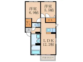 セイボヌール B棟【2階】の間取り