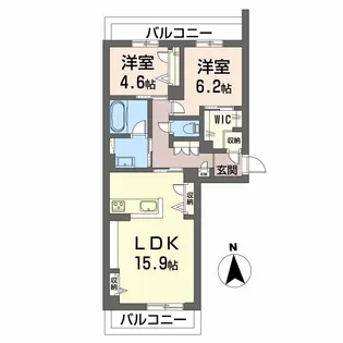 グランドビーンズH【3階】の間取り