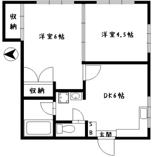 ホワイトハイムタナカ【1階】の間取り
