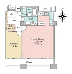 ザ・なんばタワーレジデンス・イン・なんばパークス【42階】の間取り