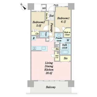 プラウドシティ船堀【12階】の間取り