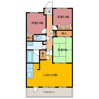 ベルクリア【4階】の間取り