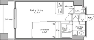 レジディア芝大門II【4階】の間取り