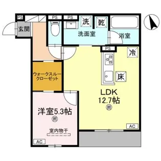 クラシスト東粉浜WEST【1階】の間取り