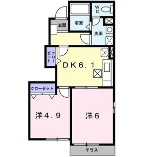 コンドミニアム国分B【1階】の間取り
