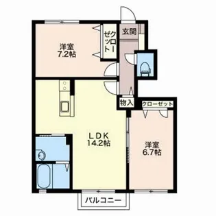 グランド・ビュー【1階】の間取り