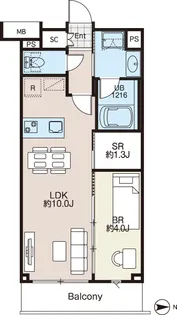 AIFLAT柿の木坂【1階】の間取り