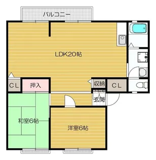 サンビレッジ渚 B棟【2階】の間取り