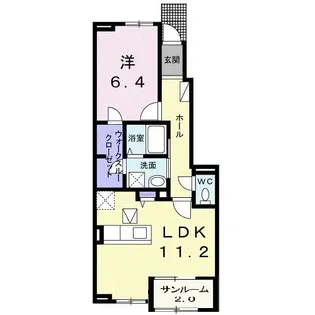 ル.シエルII【1階】の間取り
