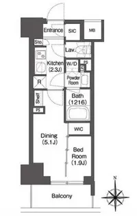 コンフォリア東新宿【3階】の間取り