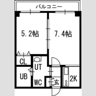 グランカーサ南11条【4階】の間取り