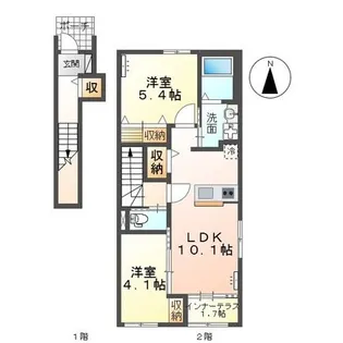 メゾンド・ソレイユ【2階】の間取り