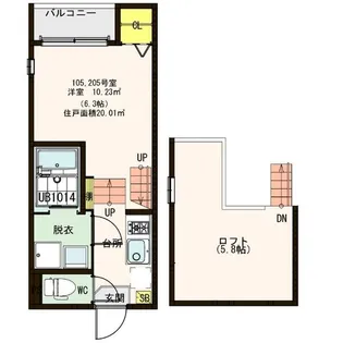 ハーモニーテラス福住町II【1階】の間取り