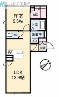 クッラ ディ ヴェント 橋本町【1階】の間取り