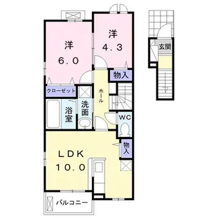 グランアンジュ B【2階】の間取り