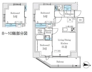 プライムブリス品川中延【10階】の間取り