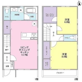 グリンデル深沢【1階】の間取り