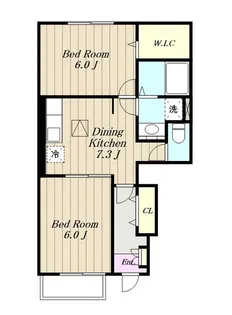 ハイ ペア【1階】の間取り