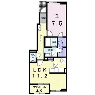 ル・クラージュ【1階】の間取り
