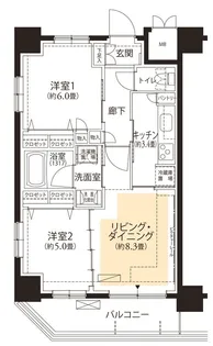 フロール横浜三ツ沢【1階】の間取り