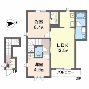 シャーメゾン トムテA【2階】の間取り