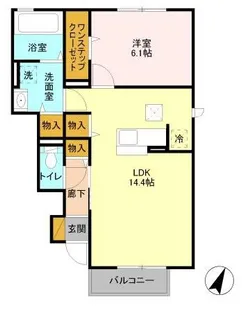 コンフォール千現II A【1階】の間取り